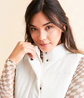 Pleather Cropped Puffer Vest
