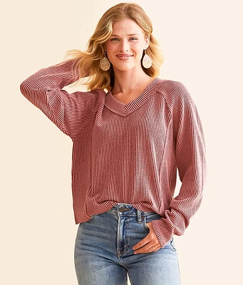 BKE Textured Raw Edge Top