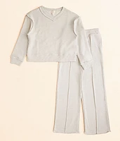 Girls - Heathered Wide Leg Pant