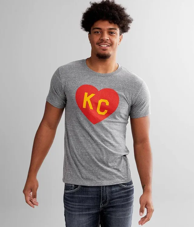 CHARLIE HUSTLE | KC HEART T-SHIRT - GREY & NAVY