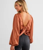Willow & Root Open Twisted Back Top