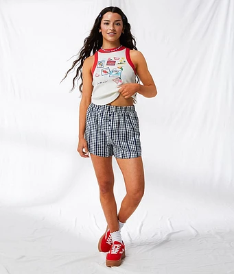 Gingham Lace Boxer Short