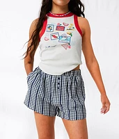 Gingham Lace Boxer Short