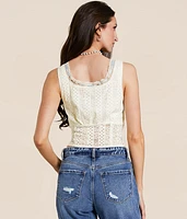 Floral Lace Corset Tank Top