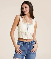 Floral Lace Corset Tank Top