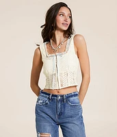 Floral Lace Corset Tank Top