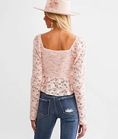 Floral Lace Cropped Top