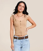 Washed Denim Tank Top
