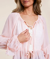 Front Tie Ruffle Top