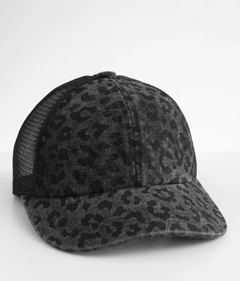 C.C Leopard Ponytail Baseball Hat