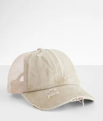 Destructed Ponytail Trucker Hat