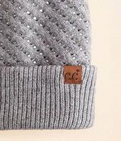 Rhinestone Pom Beanie