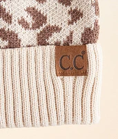 Leopard Pom Beanie