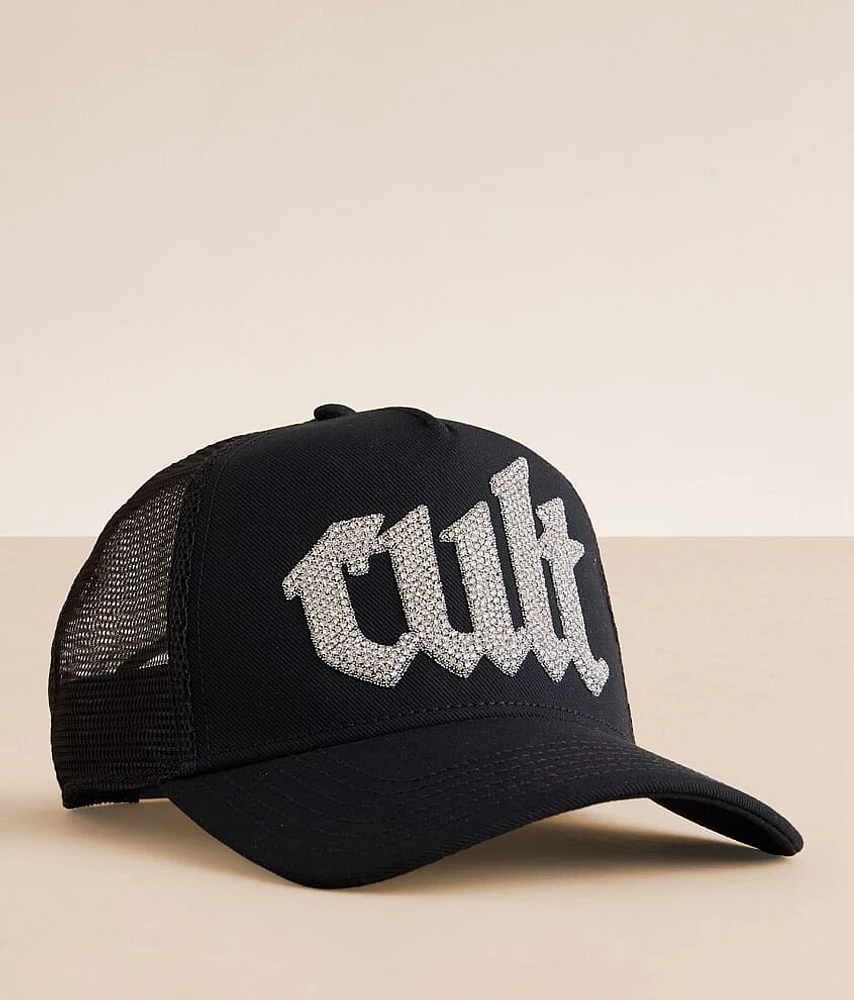 Crystal Cut Script Trucker Hat