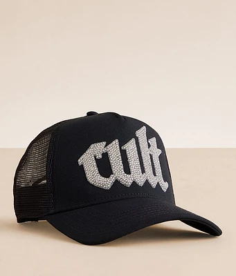 Crystal Cut Script Trucker Hat