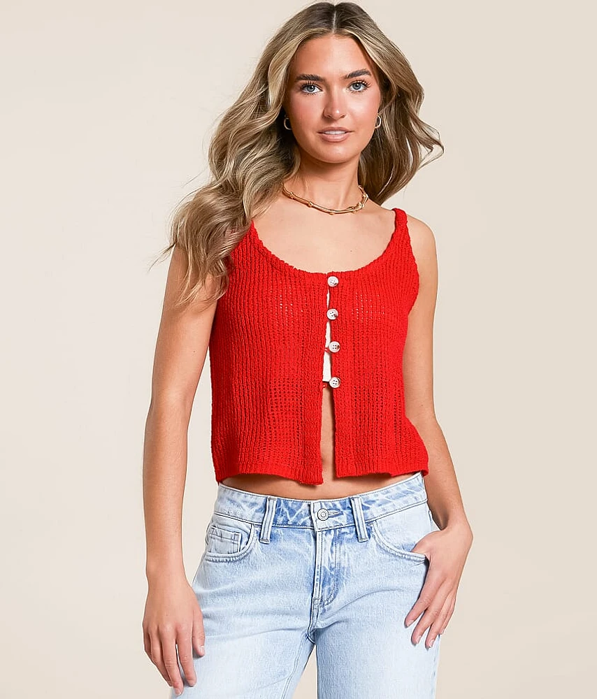 Cropped Sweater Tank Top