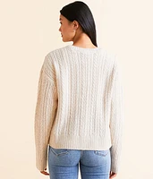 Rhinestone Cable Knit Sweater