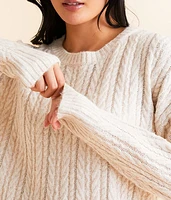 Rhinestone Cable Knit Sweater