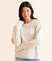 Rhinestone Cable Knit Sweater