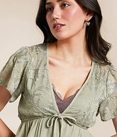 Embroidered Peplum Top