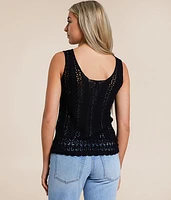 Pointelle Sweater Tank Top