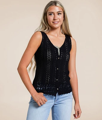 Pointelle Sweater Tank Top