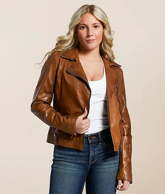 Faylor Leather Asymmetrical Jacket
