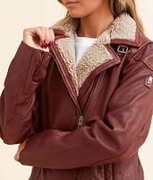 Jenja Sherpa Leather Jacket