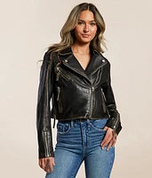Sharon Leather Asymmetrical Jacket