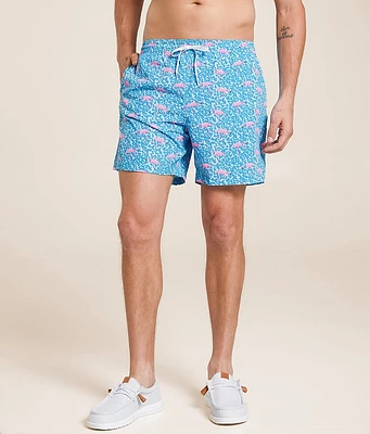 The Domingos Are For Flamingos Stretch Swim Trunks