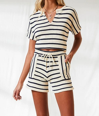 BKE Resort Striped Sweater Knit Short