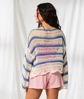 Striped Boatneck Cropped Sweater