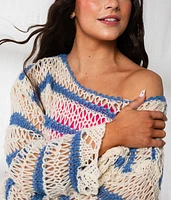 Striped Boatneck Cropped Sweater