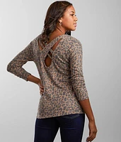 Brushed Fleece Animal Print Top