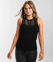 Pieced Mesh Tank Top