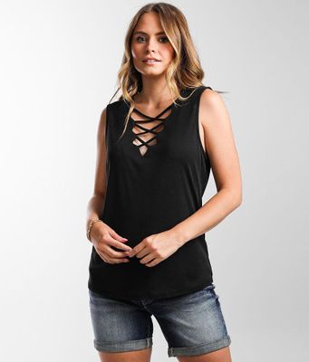Daytrip Scalloped Strappy Tank Top