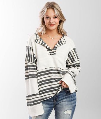 BKE Striped French Terry Top