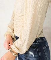 Textured Cinch Tie Top