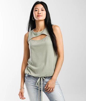 Textured Rib Knit Tank Top