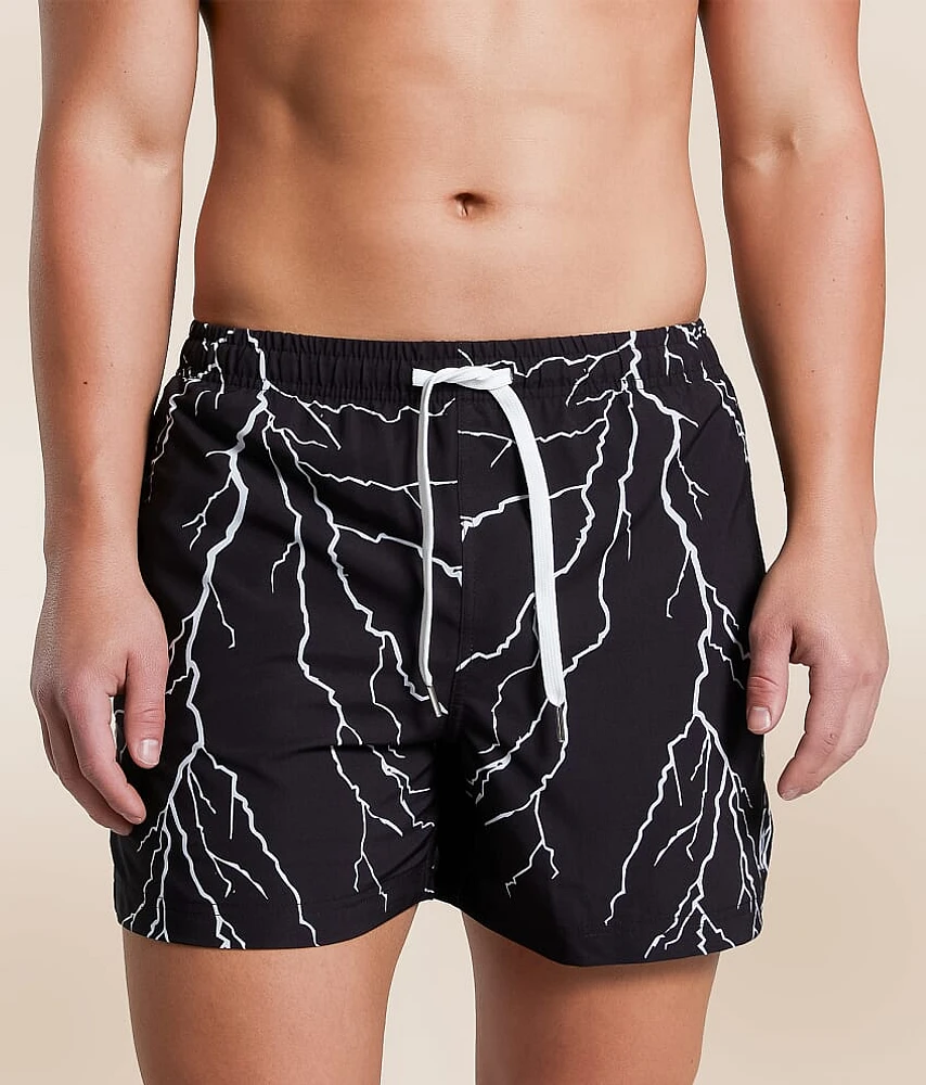 Lightning Bolt Stretch Swim Trunks
