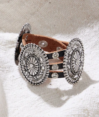 Sterling & Stitch Western Glitz Leather Bracelet