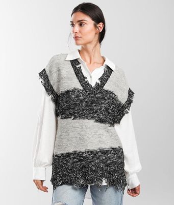 Gilded Intent Metallic Color Block Sweater Vest
