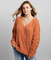 Chenille Cable Stitch Sweater