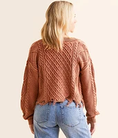 Destructed Cable Knit Sweater