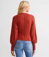 Keyhole Cable Knit Sweater