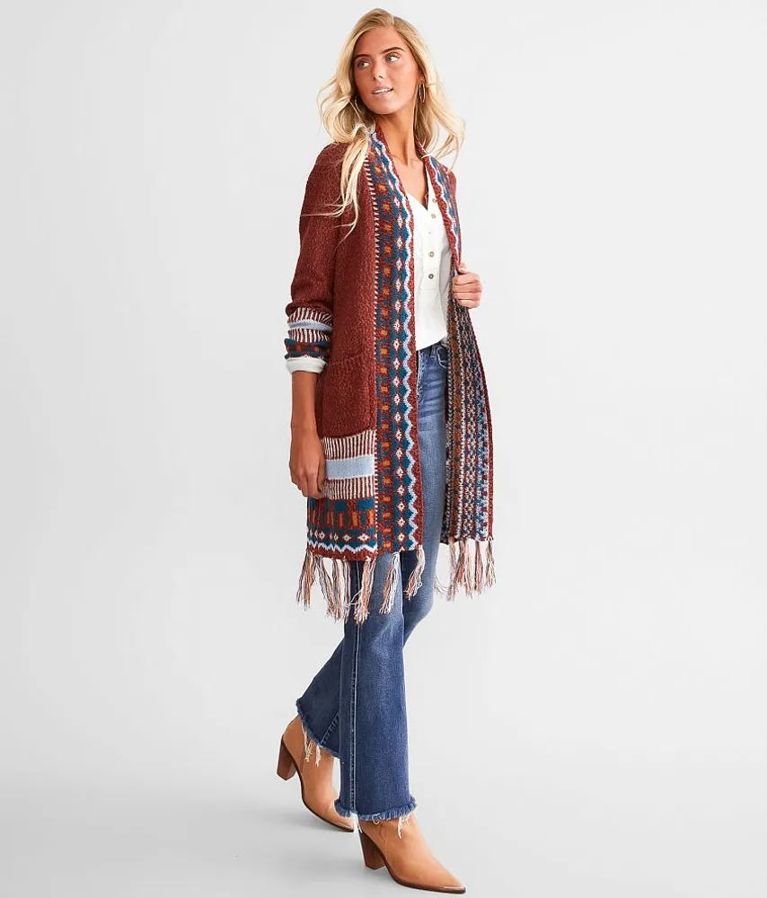 Geo Print Duster Cardigan