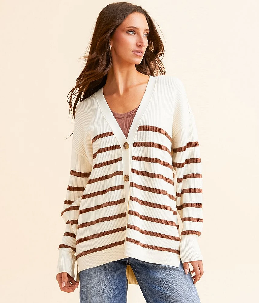 BKE Striped Cardigan Sweater