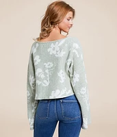 Floral Cropped Sweater