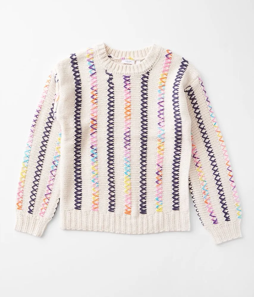 Girls - Willow & Root Color Pop Stitch Pullover