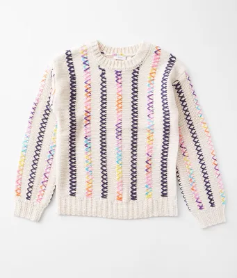 Girls - Willow & Root Color Pop Stitch Pullover